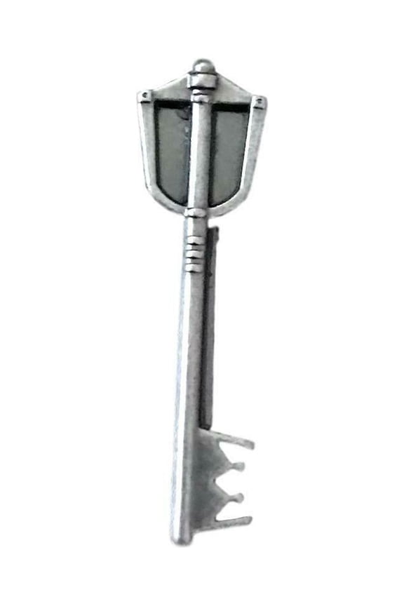 Sword Key Pewter Pin Charm With Loop for Necklace