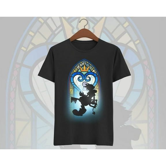 Kingdom Hearts T-shirt - Sora Stained Glass Shirt - Keyblade - Sora Riku Kairi Roxas Axel