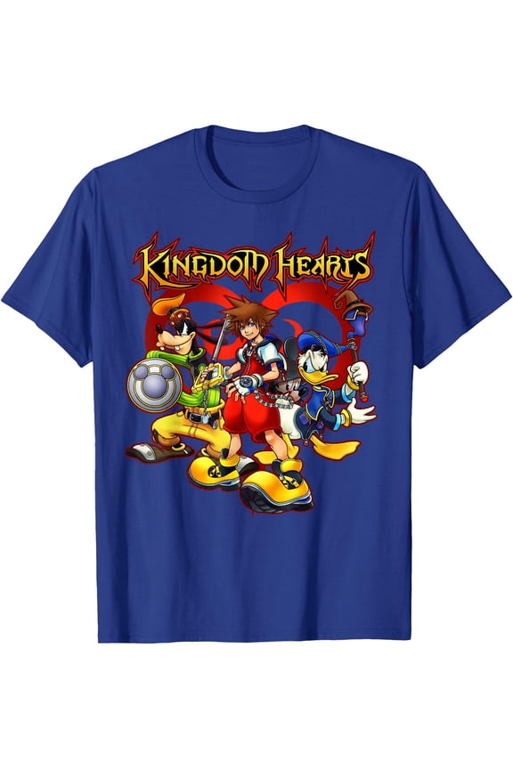 Kingdom Hearts Team Ready DTG Print Unisex T-Shirt,Royal Blue Color,Size 5XL