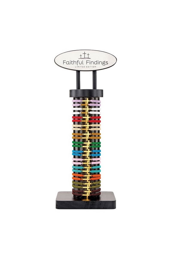 R1954 Woven Tie Bracelets Filled Display (24 pcs)