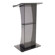 Kingdom KL1MSG Madison Acrylic Lectern - Classic Curve Design Smoke Gray