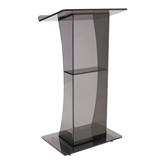 Kingdom KL1MSG Madison Acrylic Lectern - Classic Curve Design (Smoke Gray)