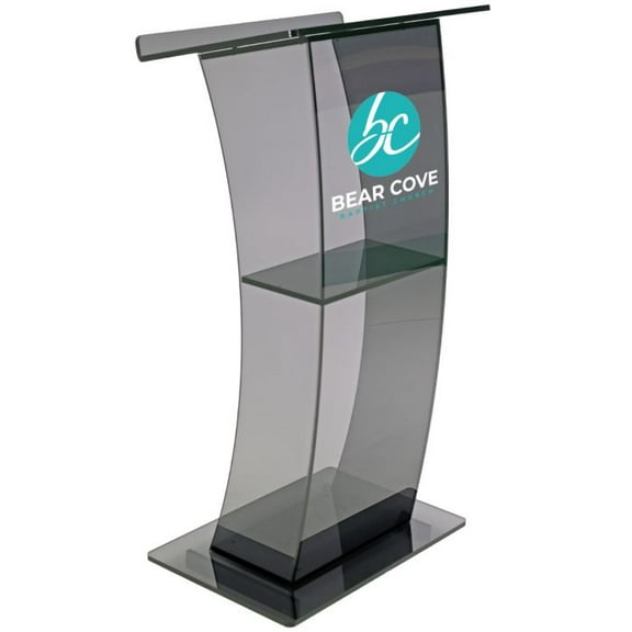 Kingdom KLPRTGP Personalized Eclipse Acrylic Lectern -Sleek & Functional (Smoky)
