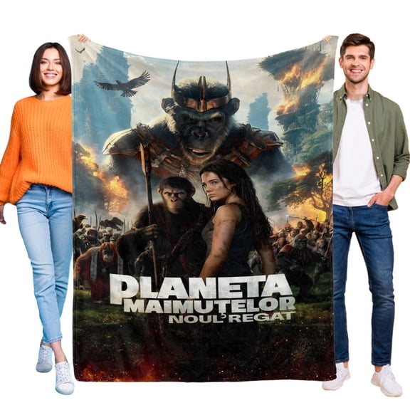 Kingdom of the Planet of the Apes Blanket for Kids, Soft Warm Flannel Throw Blanket for Boys Girls, 50x60 Inch Small Blanket for Sofa Couch Gifts Home Decor