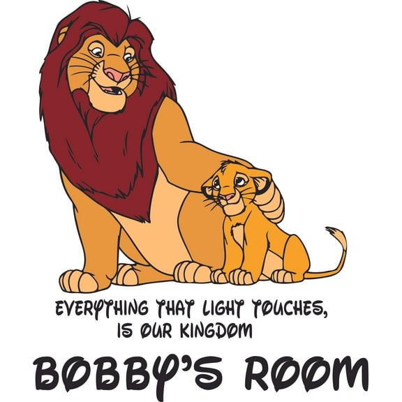 Kingdom Quote Cartoon Customized Wall Decal - Custom Vinyl Wall Art - Personalized Name - Baby Girls Boys Kids Bedroom Wall Decal Room Decor Wall Stickers Decoration Size (40x35 inch)