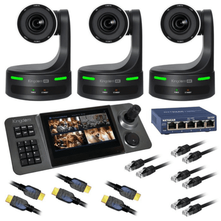 Kingdom Robotic 4K 03 Camera Package (Black, 20x Zoom) with PTZ Controller