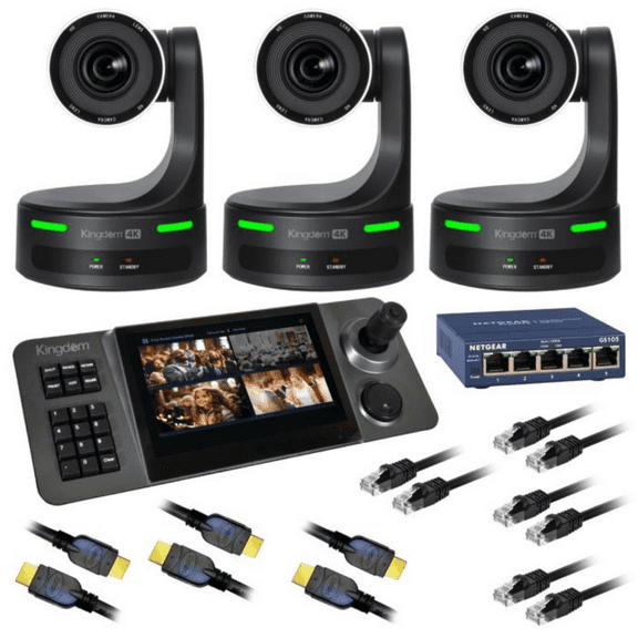 Kingdom Robotic 4K 03 Camera Package (Black, 20x Zoom) with PTZ Controller