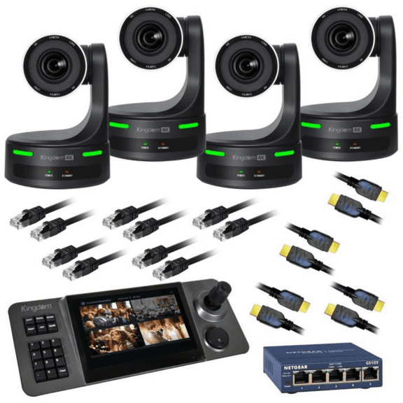 Kingdom Robotic 4K 04 Camera Package (Black, 20x Zoom) with PTZ Controller