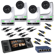 Kingdom Robotic 4K 04 Camera Package White, 20x Zoom with PTZ controller.