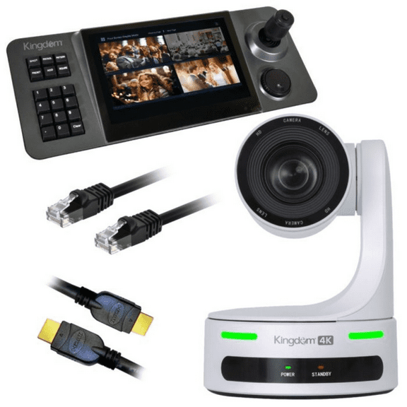 Kingdom Robotic 4K Camera Package (White, 20x Zoom) with PTZ controller
