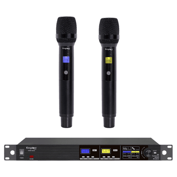 Kingdom SYS2V7000HH True Diversity UHF 2-Handheld Wireless Microphone System