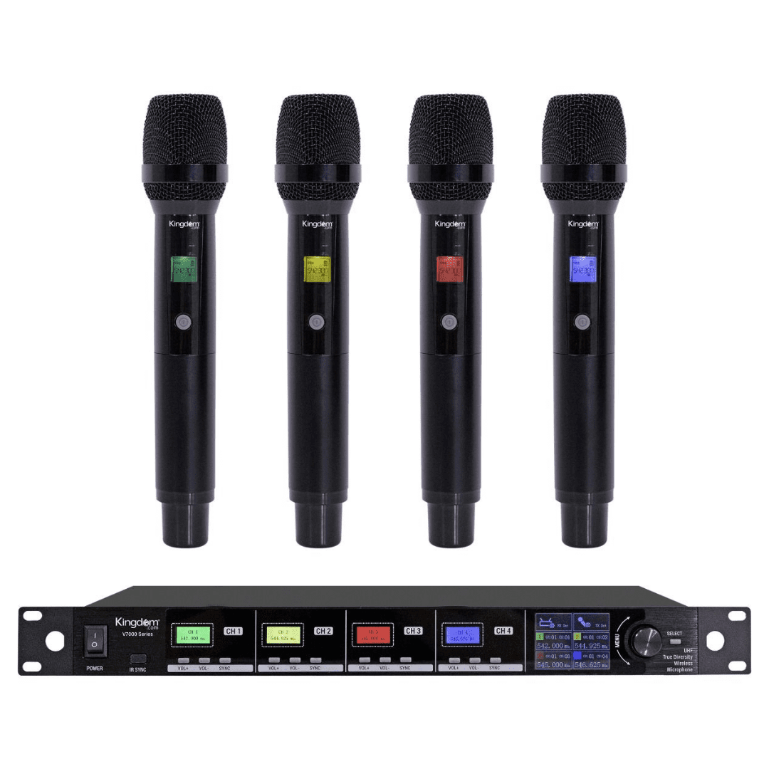 Kingdom SYS70004H 4-Channel UHF Wireless Handheld Microphone System