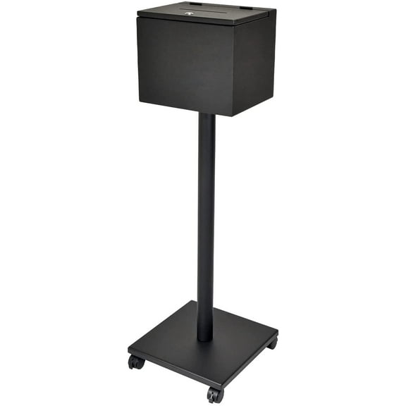 Kingdom Touch Free Metal Donation Box on Wheels - Black