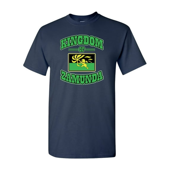 Kingdom of Zamunda Funny Parody Adult DT T-Shirt Tee (XXXXX Large, Navy Blue)