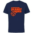 thumbnail image 1 of Kingdom of the Planet of the Apes Logo & Caesar Unity Symbol- Short Sleeve Cotton T-Shirt for Adults - Customized-Navy, 1 of 5