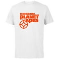 thumbnail image 1 of Kingdom of the Planet of the Apes Logo & Caesar Unity Symbol- Short Sleeve Cotton T-Shirt for Adults - Customized-White, 1 of 5