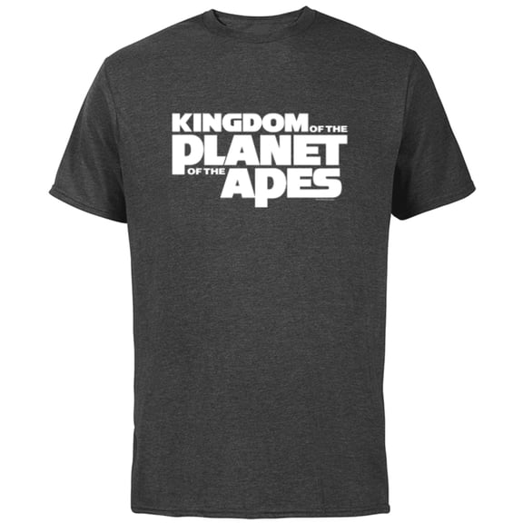 Kingdom of the Planet of the Apes Official Movie Title Logo - Short Sleeve Cotton T-Shirt for Adults - Customized-Charcoal Heather