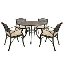 Kinger Home 5-Piece Cast Aluminum Patio Set, Metal Patio Dining Set, Patio Furniture Sets, Outdoor Furniture, Outdoor Table and Chairs with Cushions