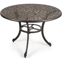 Kinger Home Harmon 41-inch Patio Dining Table, Round Outdoor Table, Outdoor Dining Table, Aluminum Patio Furniture, Outdoor Dining Set, Woven Design, Rust Resistant