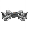 thumbnail image 1 of Kinger Home  Novi Rattan 5-Piece Outdoor Patio Furniture Set - 52-Inch Grey/Grey, 1 of 6