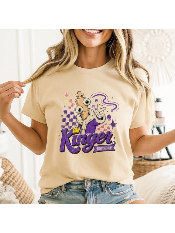 Kinger The Amazing Digital Circus Shirt, TADC Fan Gift, Circus Characters Checked Shirts, Circus Theme Sweatshirt, Anime Gift T-shirt Sizes S-5XL