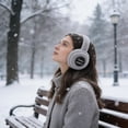 thumbnail image 1 of Kingfansion Bluetooth Headphones, Wireless Earmuffs, Foldable Warm Over-Ear Headset with Noise Reduction & Long Battery Life, for Outdoor Sports, Winter Activities, Commuting, Gray, 1 of 6