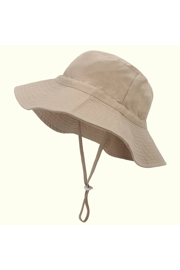 Kingfansion Cotton Baby Sun Hat with UV Protection, Lightweight Breathable Bucket Cap for 0-6 Months Toddler, Foldable Outdoor Sunscreen Hat for Beach and Travel