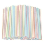 Kingfansion Disposable Straws Flexible Clear, Colorfull Hard Plastic Straws, Strawberry Lemonade Juice , Color Disposable Plastic Straws Bent Diy Straws Milk Tea Drink Straws
