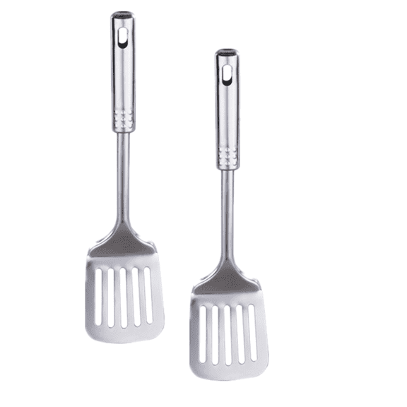 Kingfansion Kitchen Utensils Turner, Stainless Steel Spatulas And Cooking Utensils, Kitchen Spatulas Metal, 13 Inch Spatula, Meat Spatula for High Temperature Fryer Grill Pan