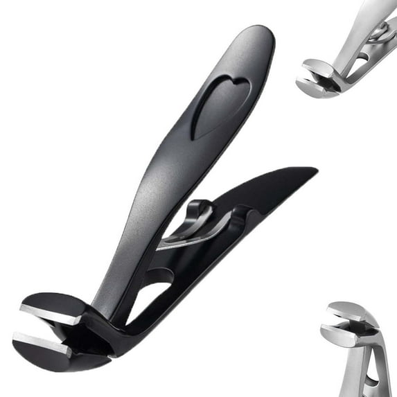 Kingfansion Toenail Clippers For Senior Men, Sherum Nail Clippers For Seniors Under $10, Senior Toenail Clippers Thick & Long Reach, Large Angled Head Toenail Clippers With Wide Opening (Black)