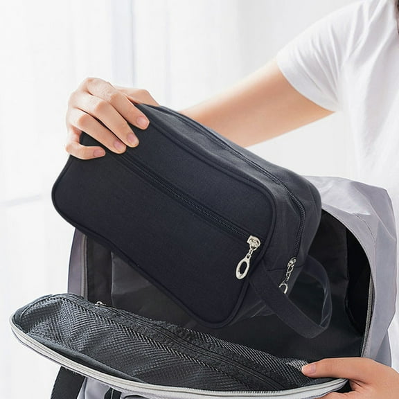 Kingfansion Travel Toiletry Bag for Men - Water Resistant Mens Toiletry Travel Bag, Shaving Bag for Bathroom Toiletries Gifts for Enjoy Sports Traveling Workout Casual Hands-Free, Black