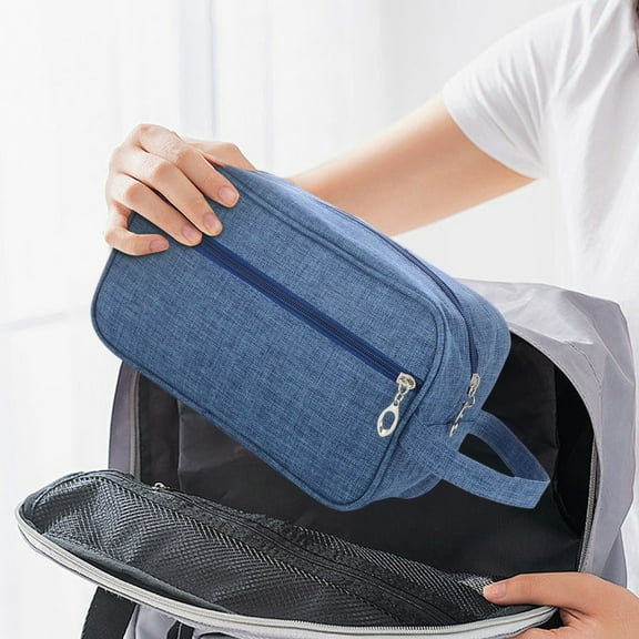 Kingfansion Travel Toiletry Bag for Men - Water Resistant Mens Toiletry Travel Bag, Shaving Bag for Bathroom Toiletries Gifts for Enjoy Sports Traveling Workout Casual Hands-Free, Blue