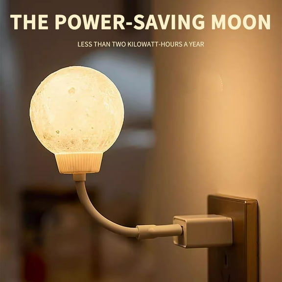 Under 5 Price Drop Alert Kingfansoni Light, Usb-Powered Voice Moon Night Light, Energy-Saving Plug-In Moon Led Lamp, Voice Activated Night Light Gift with 3 Color Temperature Dimming (1pc)