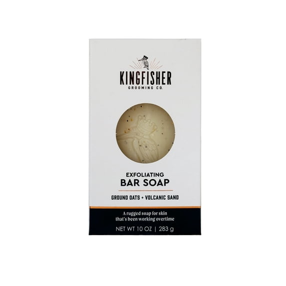 Kingfisher Co. Men's Exfoliating Bar Soap, Sandalwood and Black Pepper, 10 oz