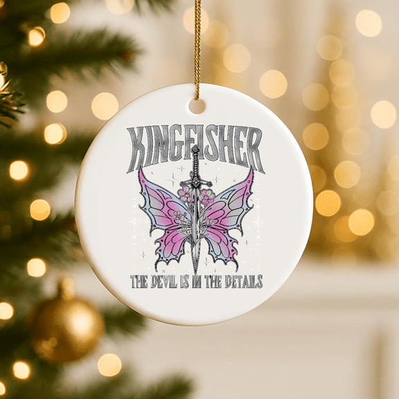 Kingfisher The Devil Is In The Details Ornament Quicksilver Ornament Bookish Ornament Saeris Fane Callie Hart Fantasy Romance 2D FLAT CIRCLE Ceramic Ornament