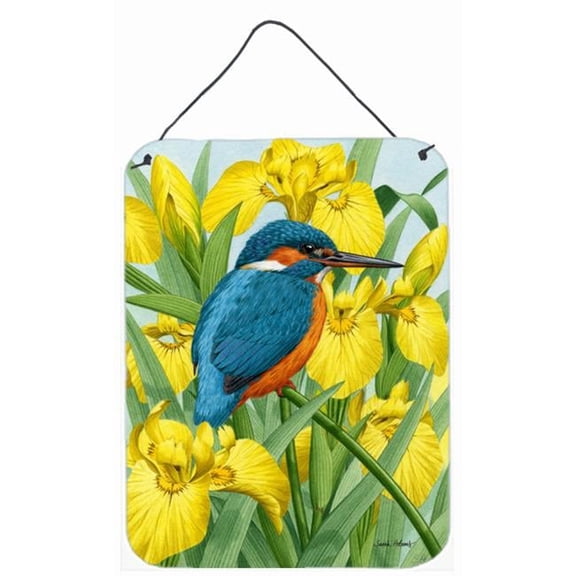 Kingfisher In Yellow Irises Wall and Door Hanging Prints