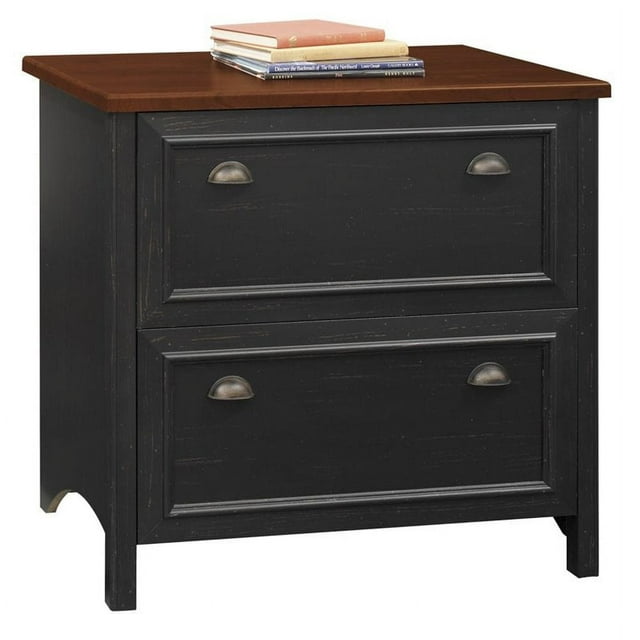Kingfisher Lane 2 Drawer File Cabinet in Antique Black and Cherry