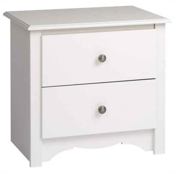 Kingfisher Lane 2 Drawer Nightstand in White