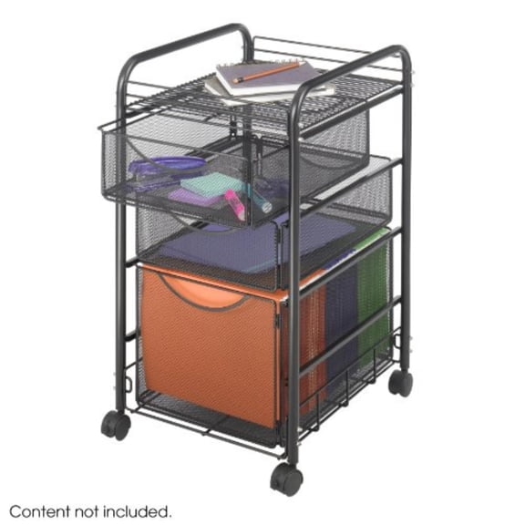 Kingfisher Lane 3 Drawer Mesh File Cart