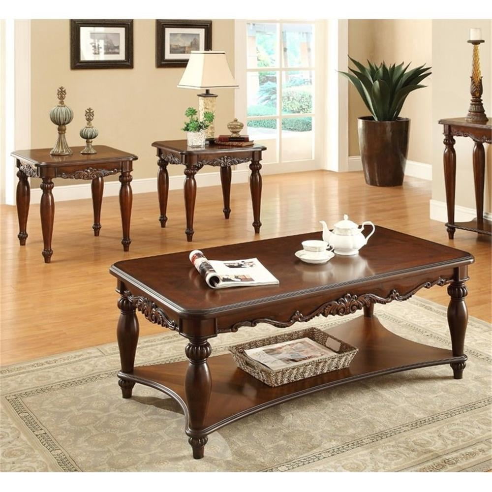 Kingfisher Lane 3 Piece Coffee Table Set in Cherry