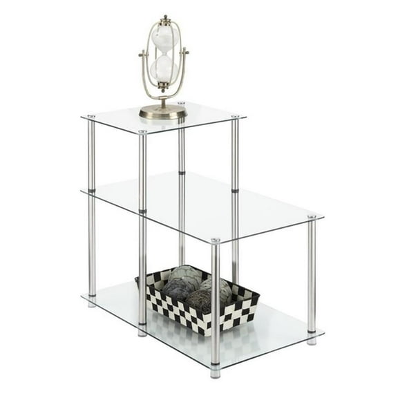 Kingfisher Lane 3 Tier Glass End Table