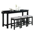 thumbnail image 1 of Kingfisher Lane 4 Piece Wood Counter Height Dining Set in Black, 1 of 11