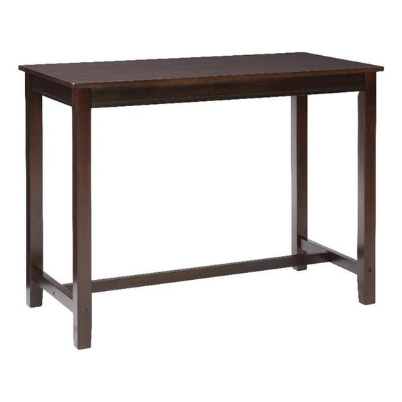 Kingfisher Lane 42" Wood Bar Height Pub Table in Brown Finish
