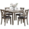 thumbnail image 1 of Kingfisher Lane 5 Piece 36" Square Wooden Dining Set in Charcoal Brown, 1 of 9