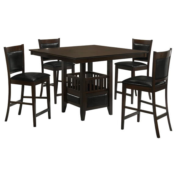 Kingfisher Lane 5-piece Wood Dining Room Set Espresso and Black