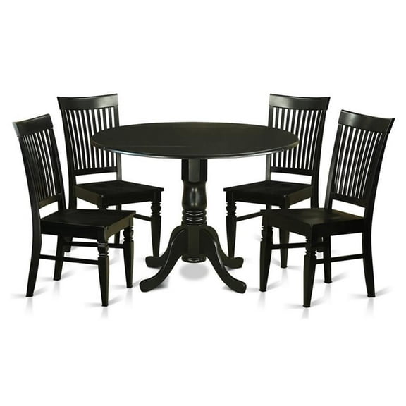 Kingfisher Lane 5-piece Wood Kitchen Table and Chair Set in Black