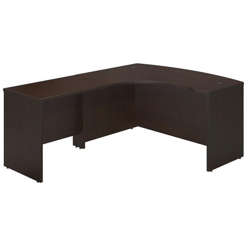 Mocha Cherry L-Shaped Executive Desk with Drawer