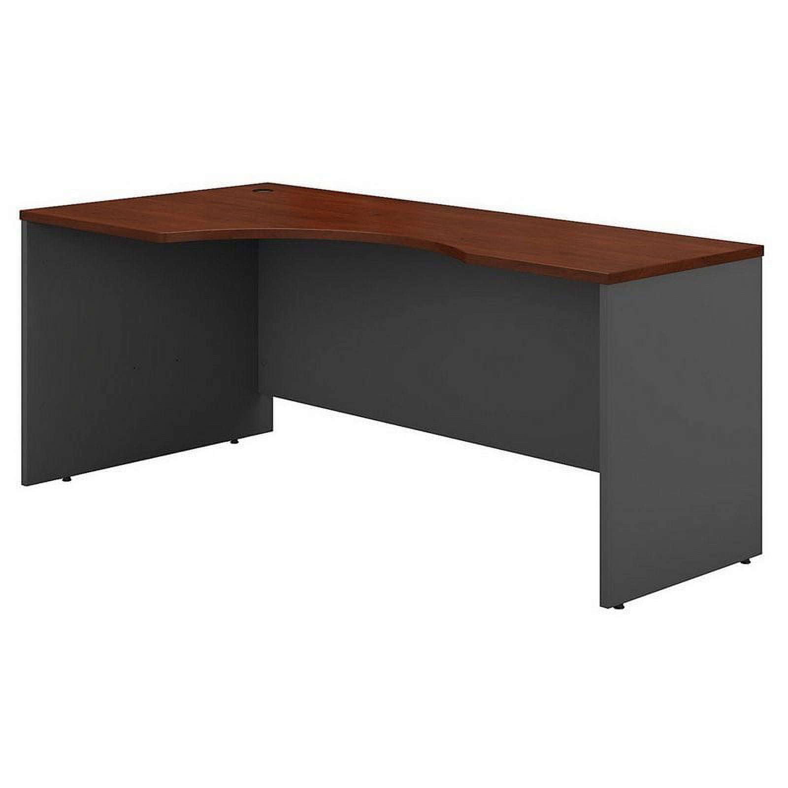 Hansen Cherry and Graphite Gray Corner Desk with Drawer