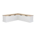 thumbnail image 1 of Kingfisher Lane Backless Wood Two Tone Breakfast Nook in Natural and White, 1 of 19