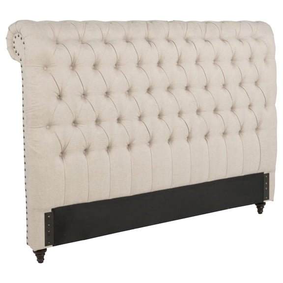 Kingfisher Lane California King Button Tufted Headboard in Beige